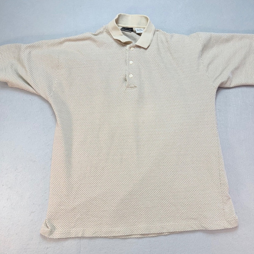 Bugle Boy Company Polo Shirt Patterned Short Sleeve Casual Top Size L Golf,sport